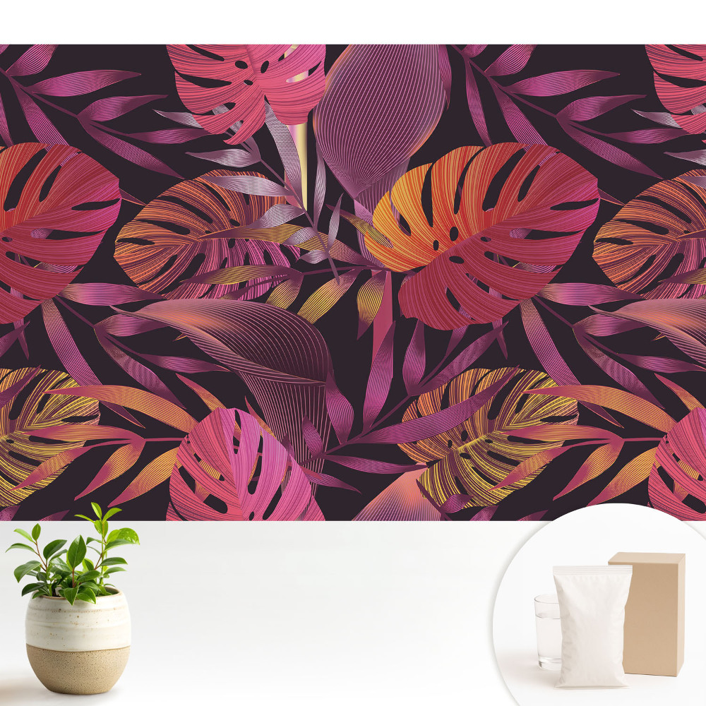 Modern tapéta Egzotikus levelek dinamikus energiamintázata