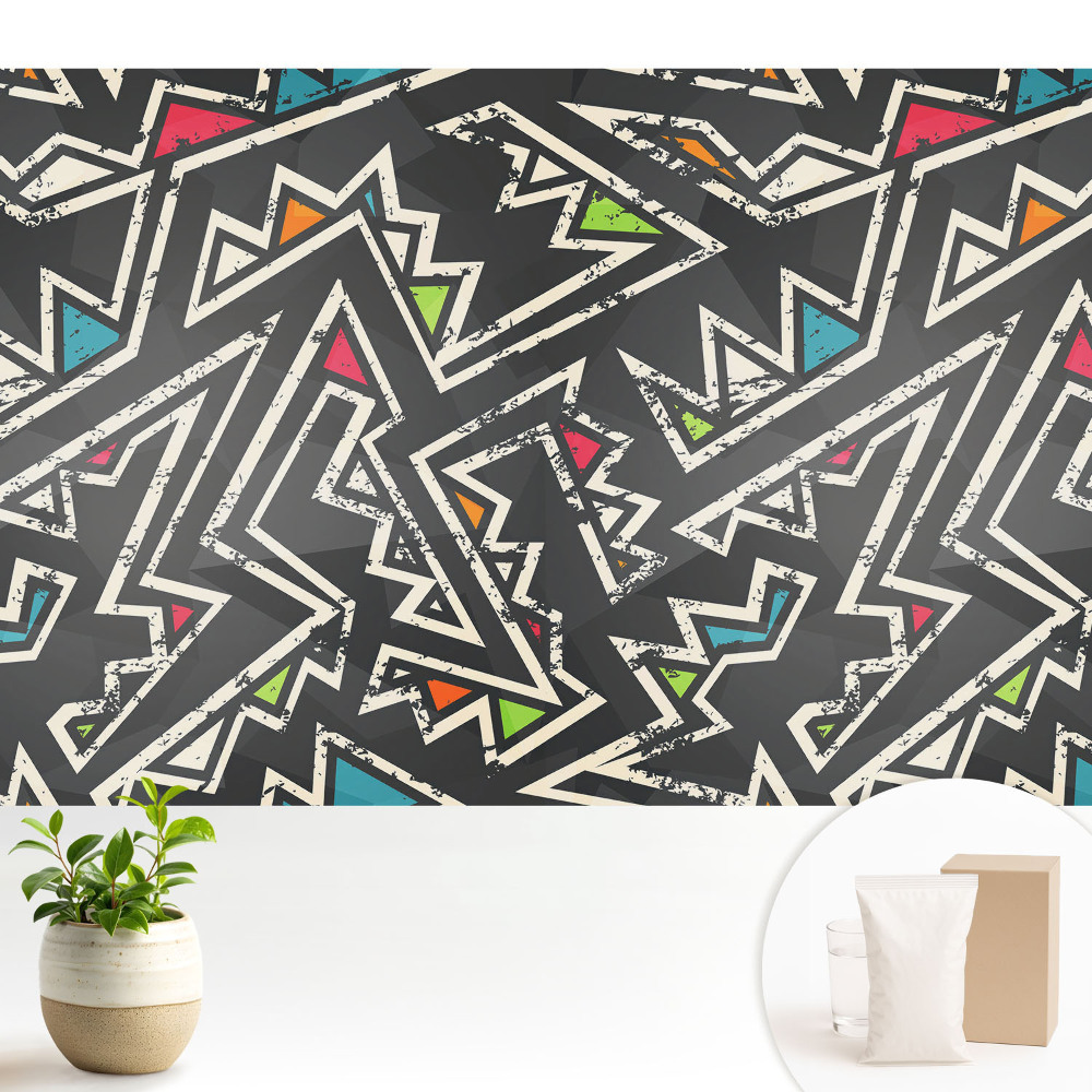 Modern tapéta Cikcakk minták tele színekkel