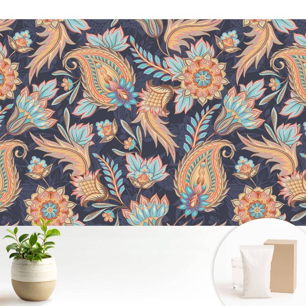 Modern tapéta Virágok és levelek klasszikus stílusban