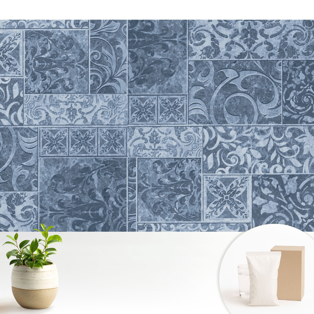 Modern tapéta Kék vintage minta