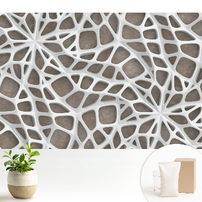 Dekor tapéta Fehér organikus struktúrák barna alapon