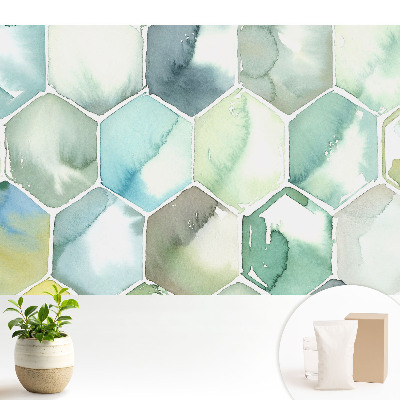 Dekor tapéta Hatszögletű akvarell harmónia