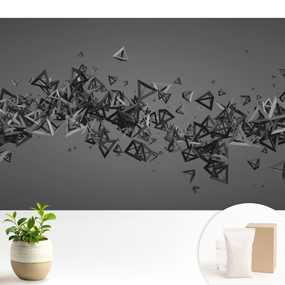 Modern tapéta 3D káosz háromszögek