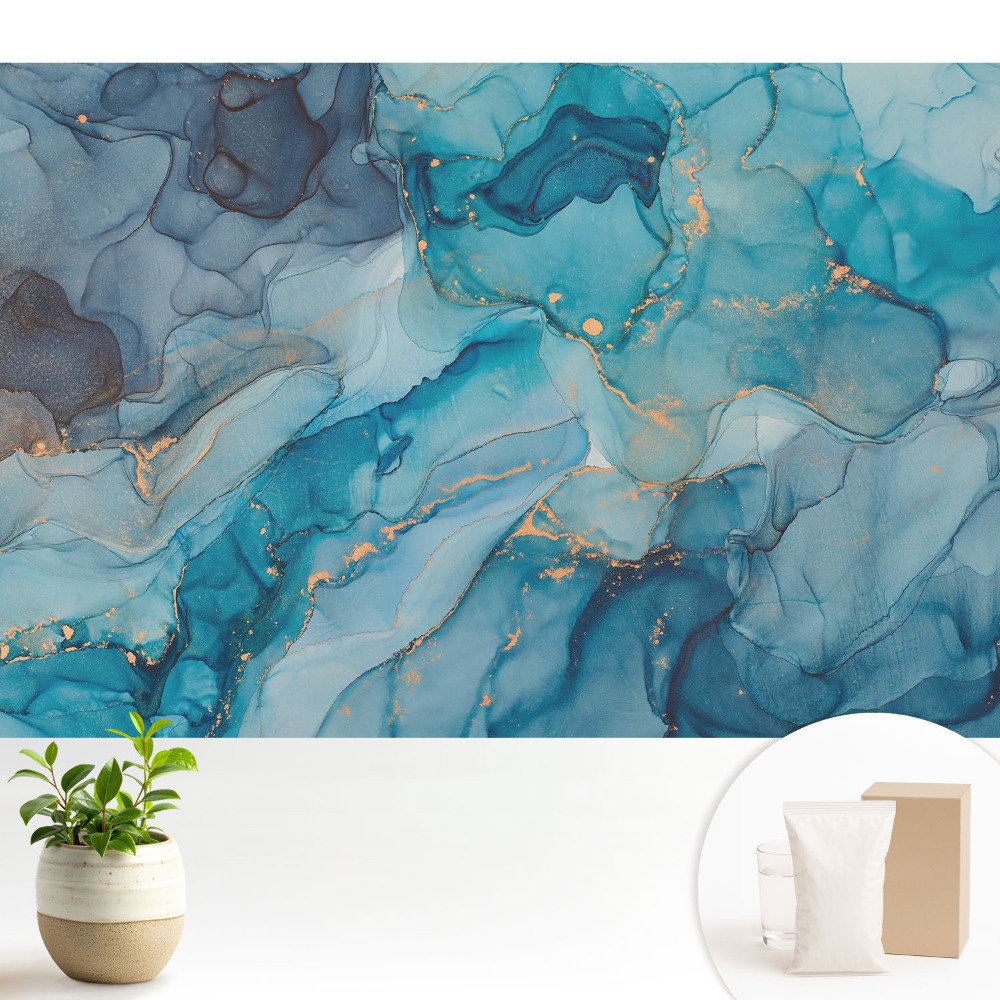 Dekor tapéta Absztrakt kék árnyalatú örvények