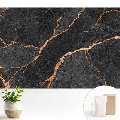 Tapéta Márvány fekete háttér erekkel