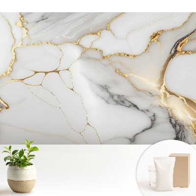 Modern tapéta Stílusos márvány sárga díszítéssel