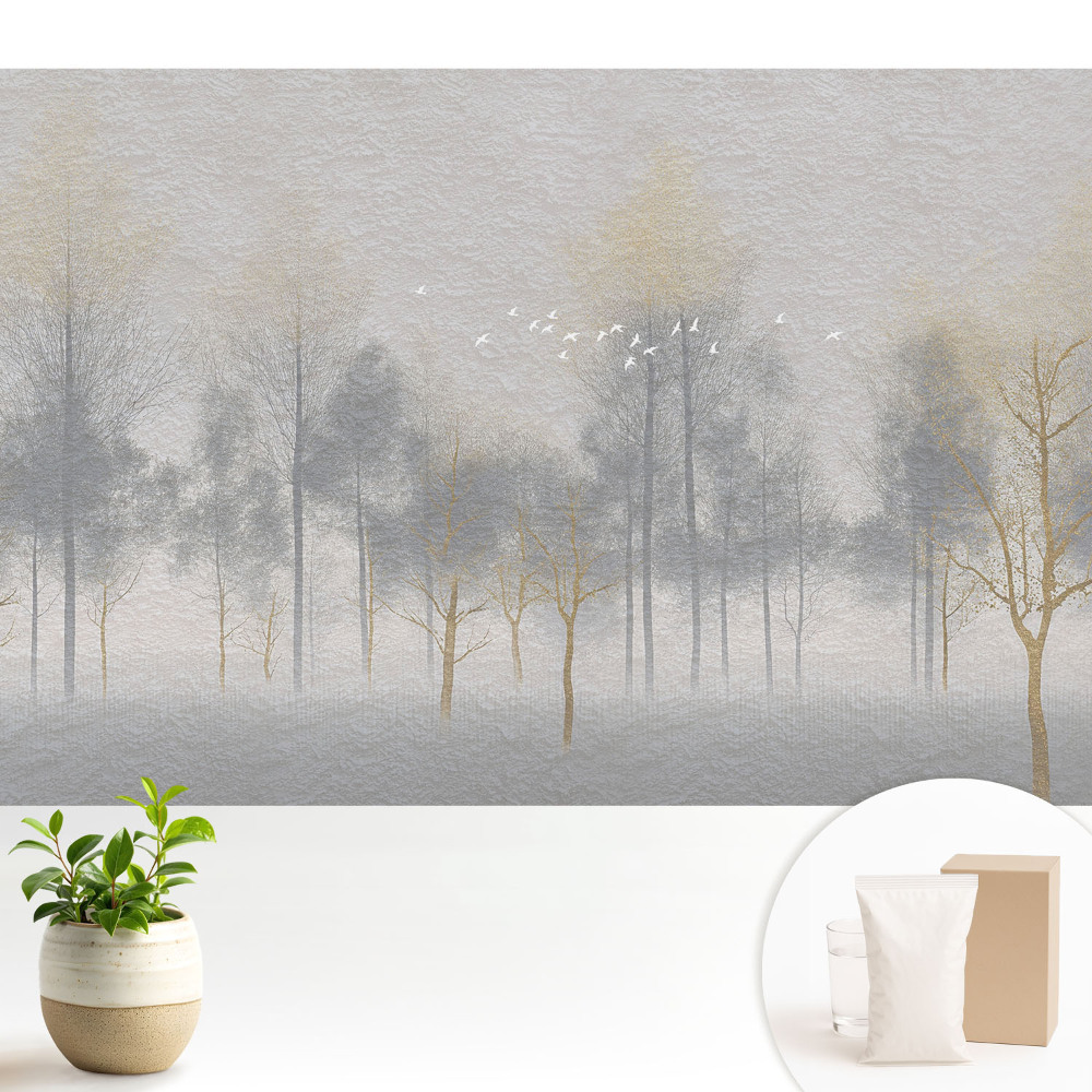 Modern tapéta Finom erdei jelenet minimalista stílusban