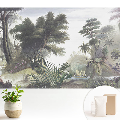 Dekor tapéta Buja dzsungel egy csónakkal a folyón