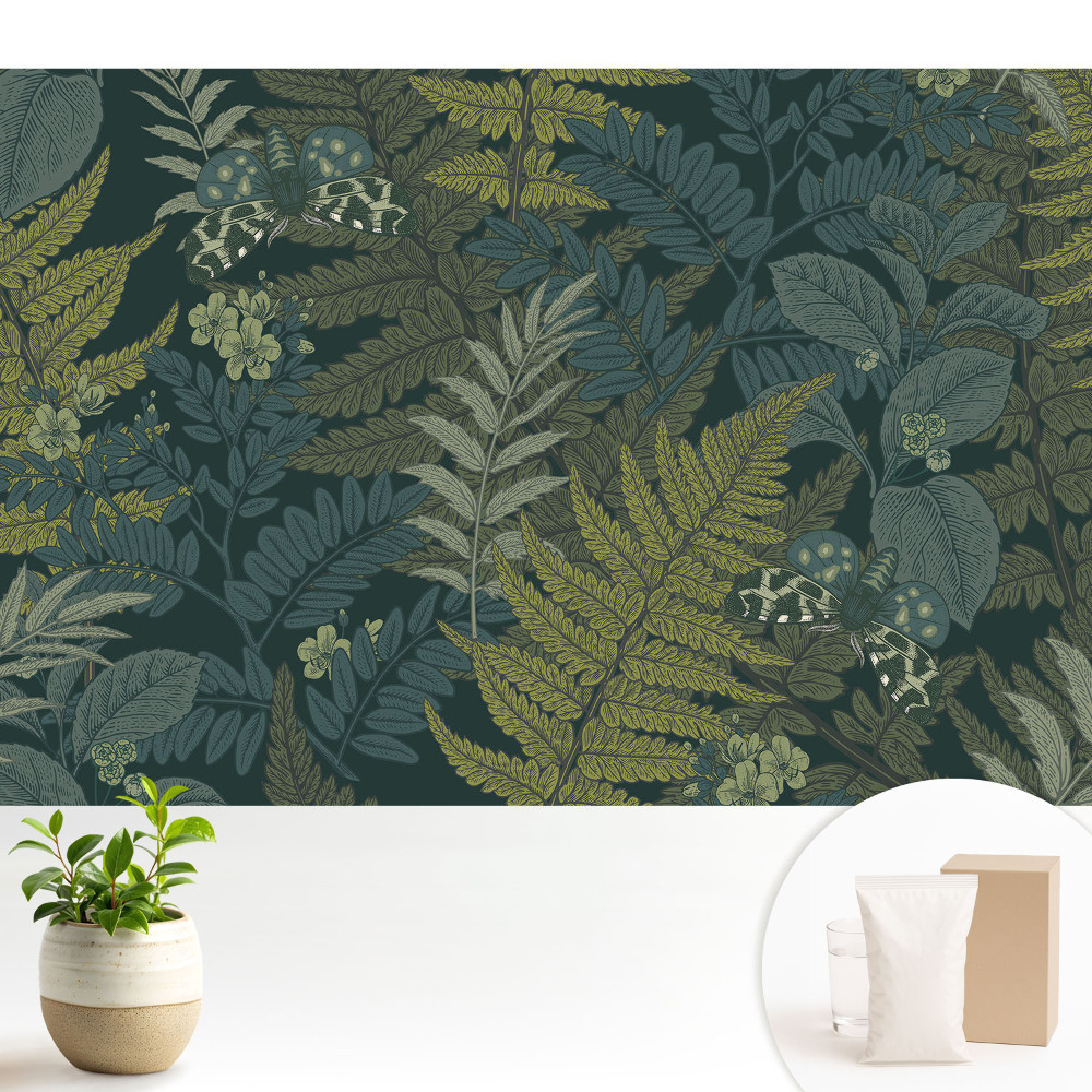 Dekor tapéta Levelek és pillangók klasszikus stílusban