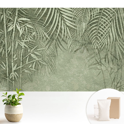 Modern tapéta Bambusz motívumok zöld árnyalatokban