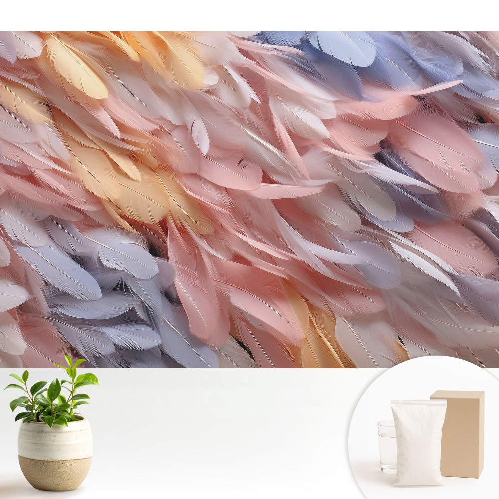 Modern tapéta Pasztell tollak könnyedsége