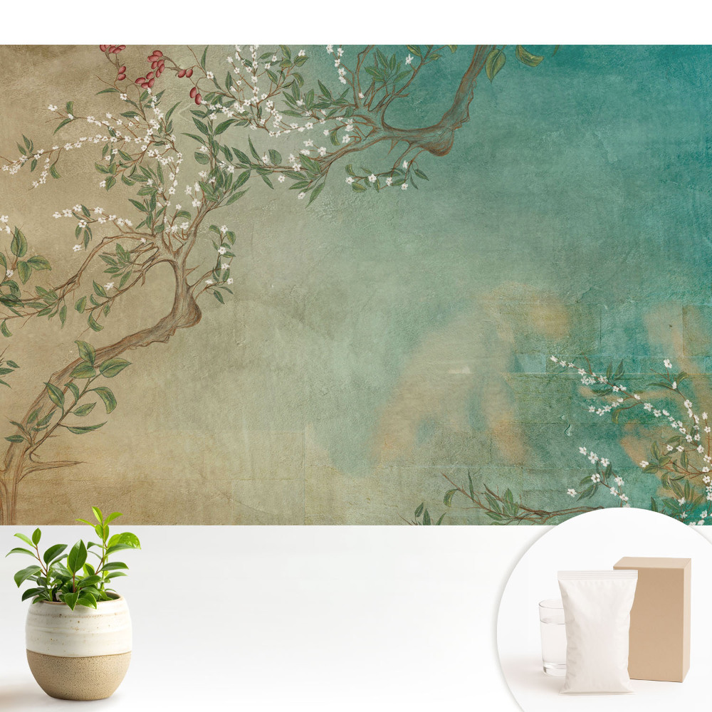 Dekor tapéta Rusztikus ágak virágokkal és bogyókkal