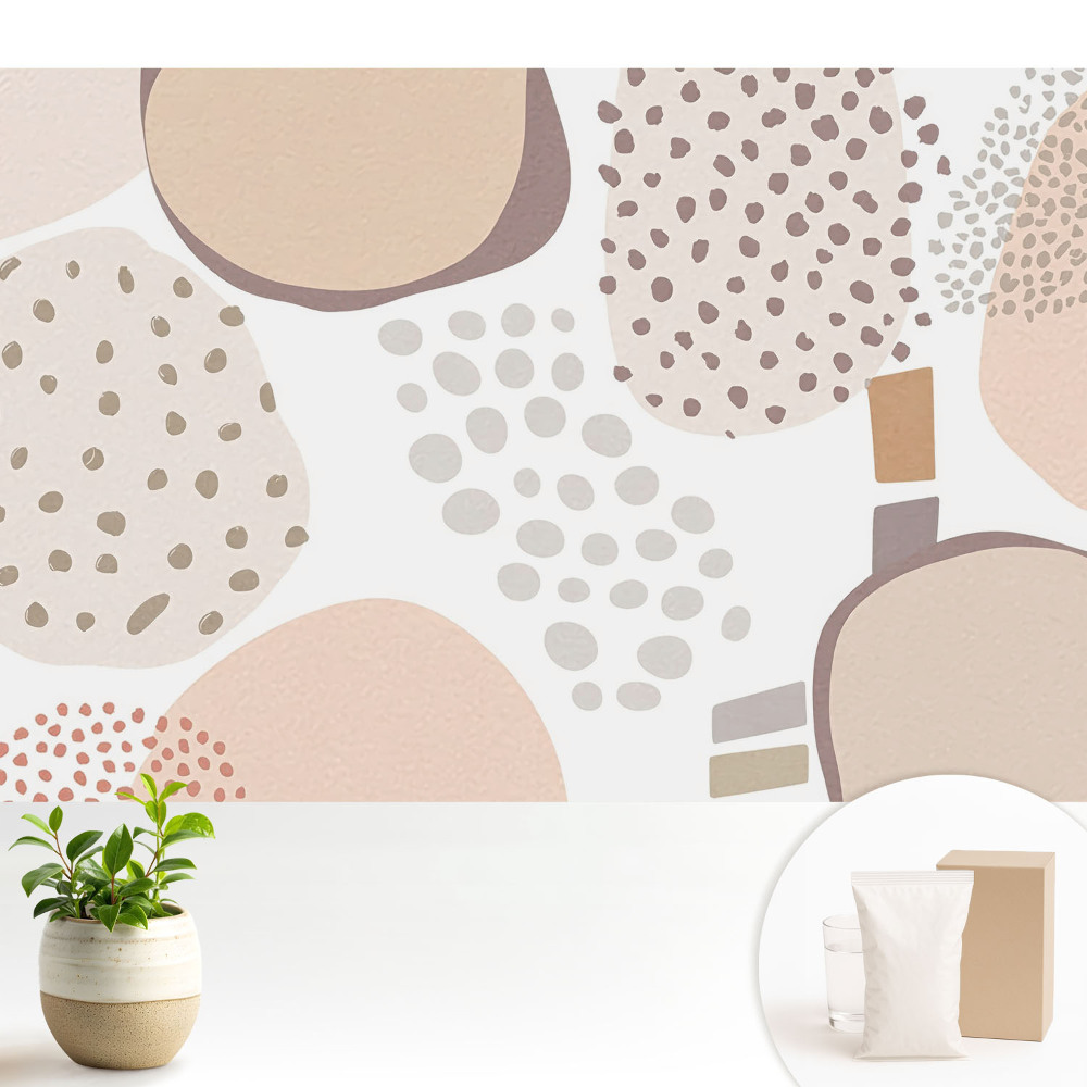 Tapéta Bézs színű gyümölcspöttyök absztrakt