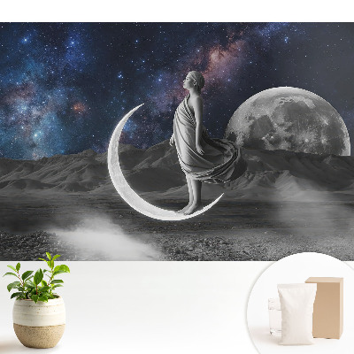 Kozmikus elegancia misztikus nő hold