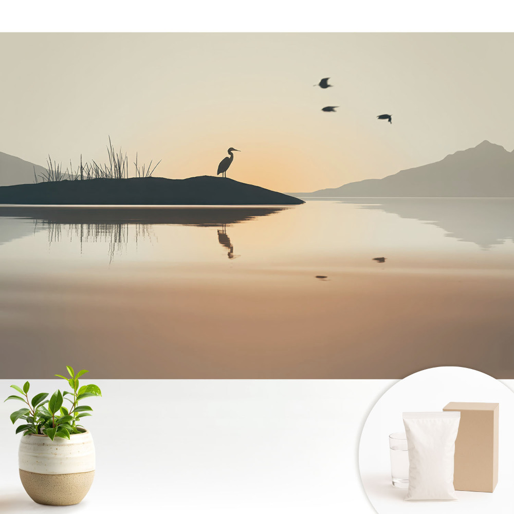 Tapéta Egy csendes reggel a tóparton