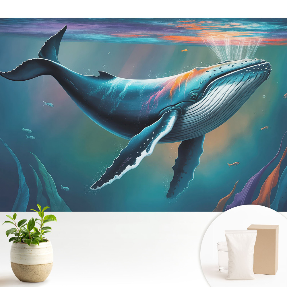 Dekor tapéta Egy bálna óceáni színekben