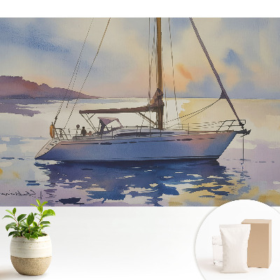 Tapéta Jacht a vízen naplementekor