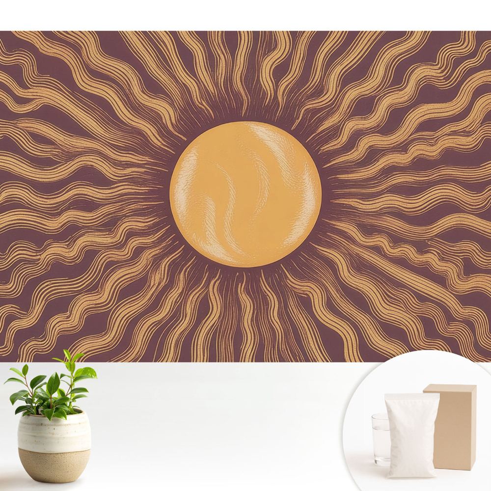 Modern tapéta Nap és hullámok energikus kompozíciója