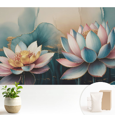 Modern tapéta Finom lótuszvirágok absztrakt stílusban
