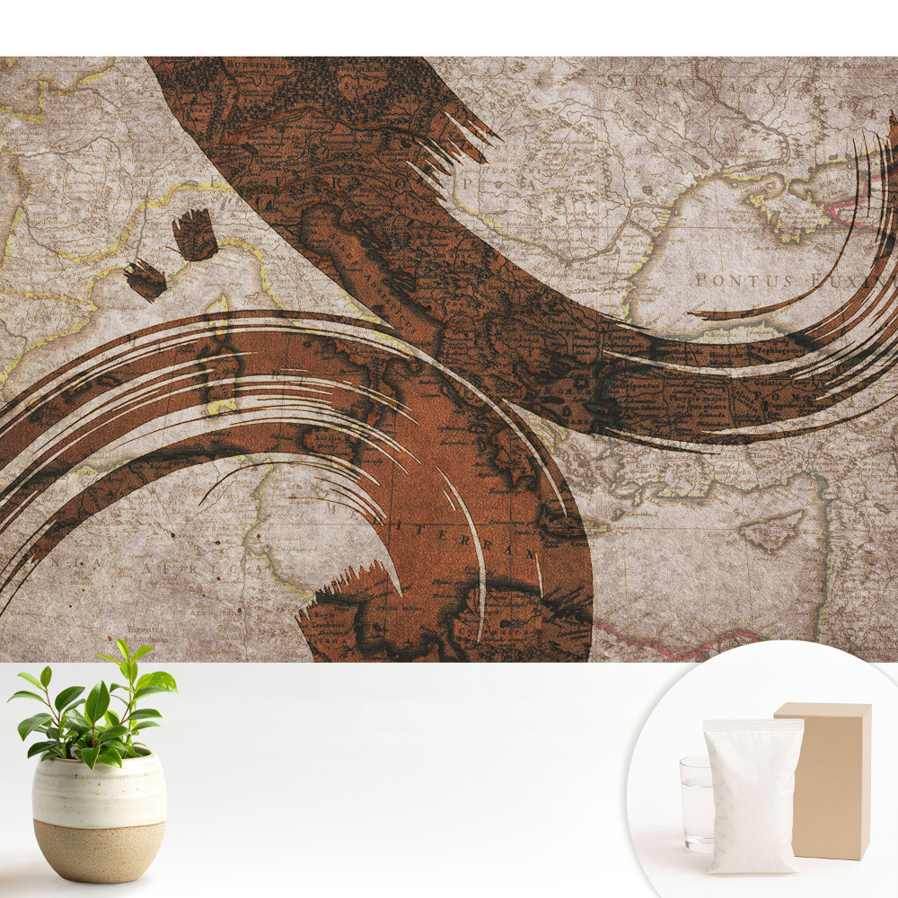 Modern tapéta Egy régi térkép absztrakt díszítésekkel