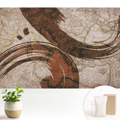 Modern tapéta Egy régi térkép absztrakt díszítésekkel
