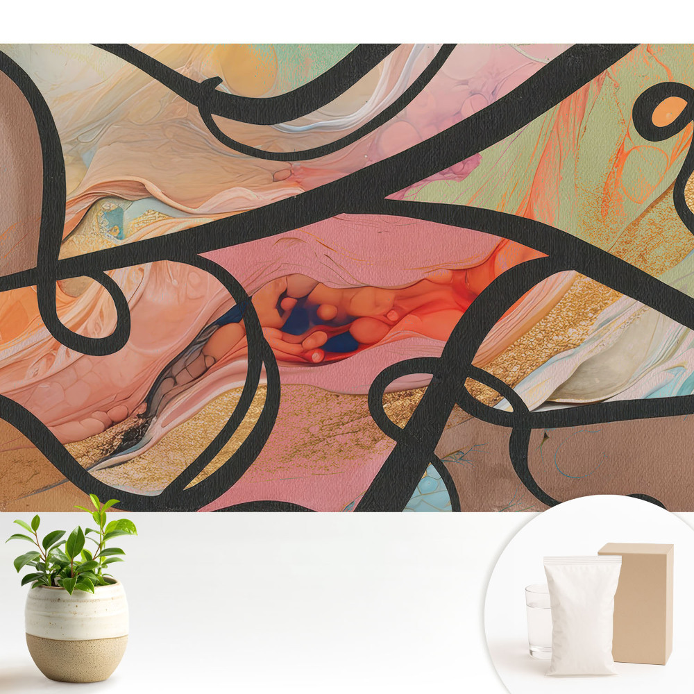 Dekor tapéta Absztrakt hullámok és kontrasztvonalak