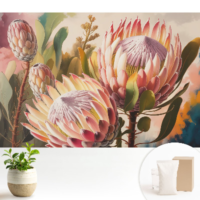 Dekor tapéta Protea virágok pasztell színek elegancia
