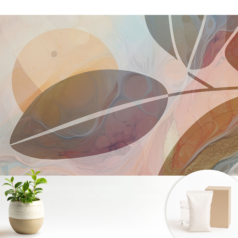 Modern tapéta Absztrakt levelek és körök