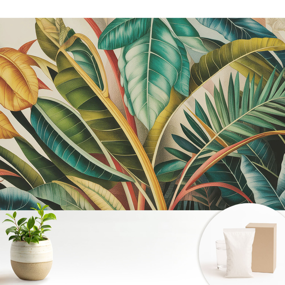 Modern tapéta Színes levelek modern stílusban