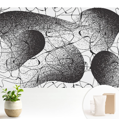 Dekor tapéta Fekete vonalak fehér alapon