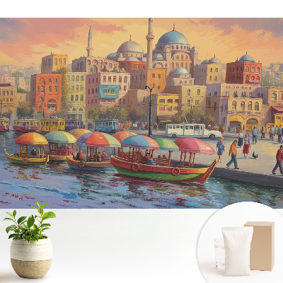 Színes hajók és városi kupolák