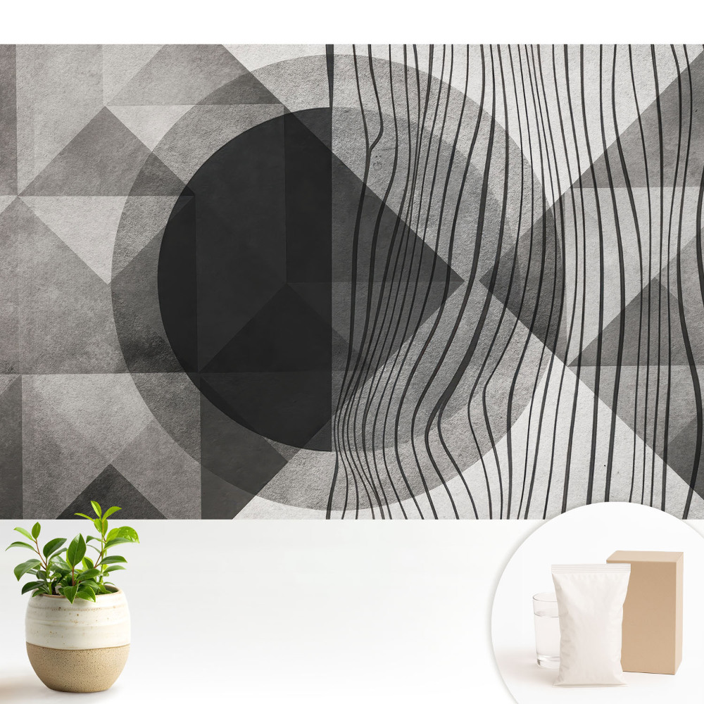 Modern tapéta Stílusos geometrikus minták szürke árnyalatokban