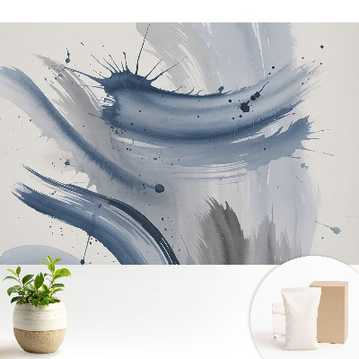 Modern tapéta Kék absztrakt ecsetvonások