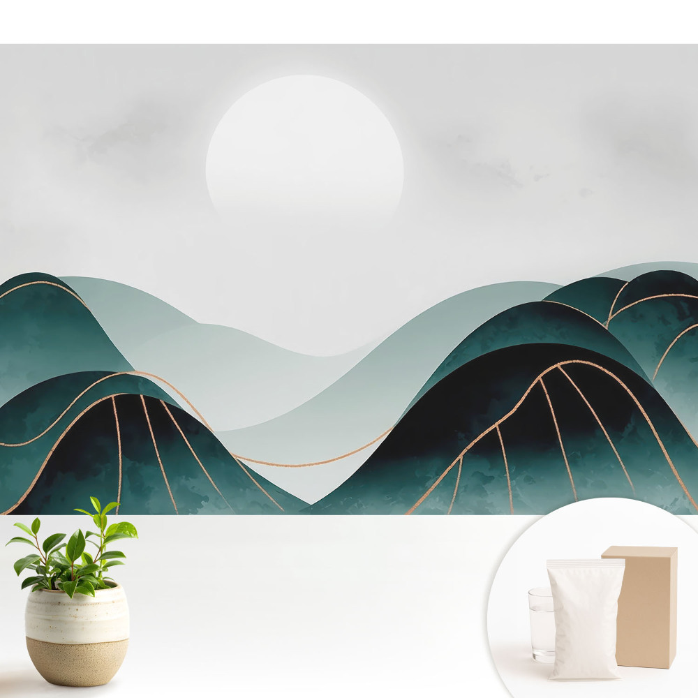 Dekor tapéta Modern táj zöld dombokkal.