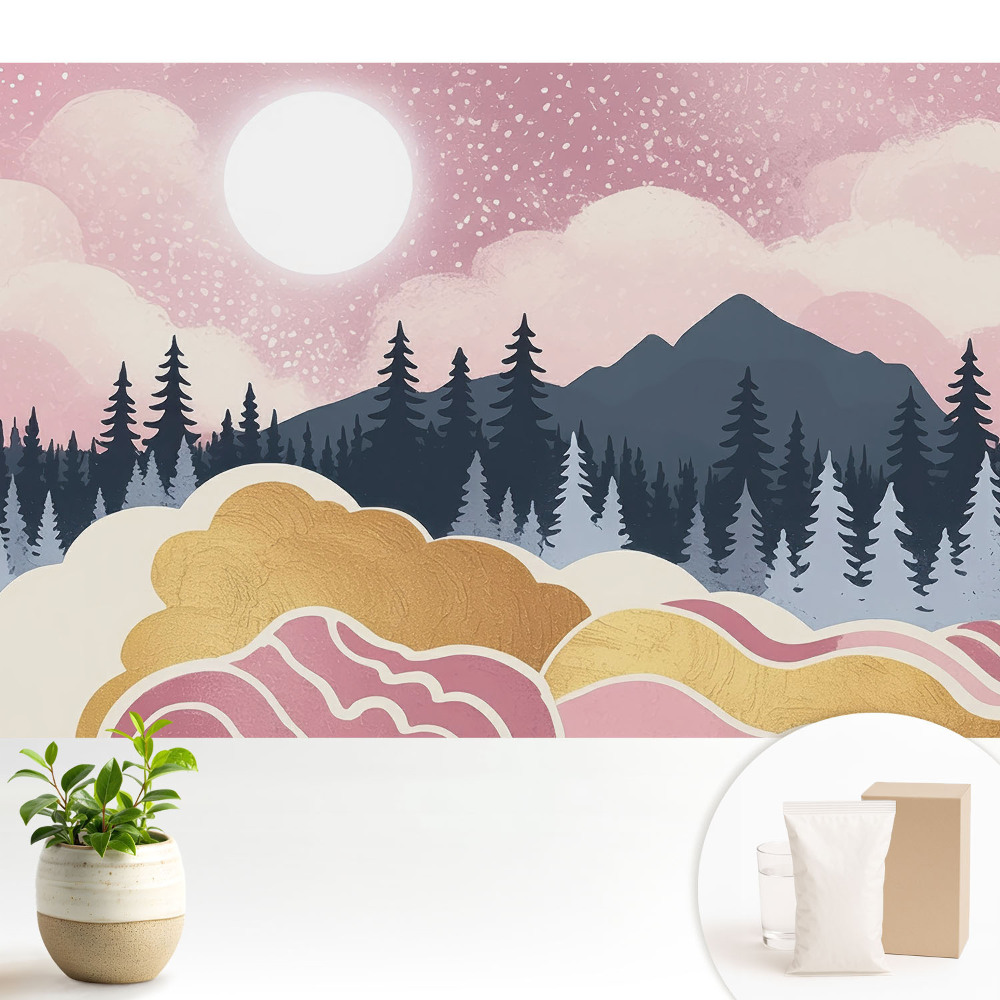 Modern tapéta Naplemente a hegyek felett