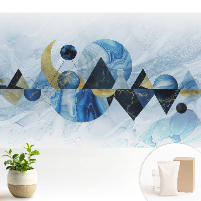 Dekor tapéta Geometriai formák kék árnyalatokban