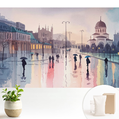 Városi utca eső után