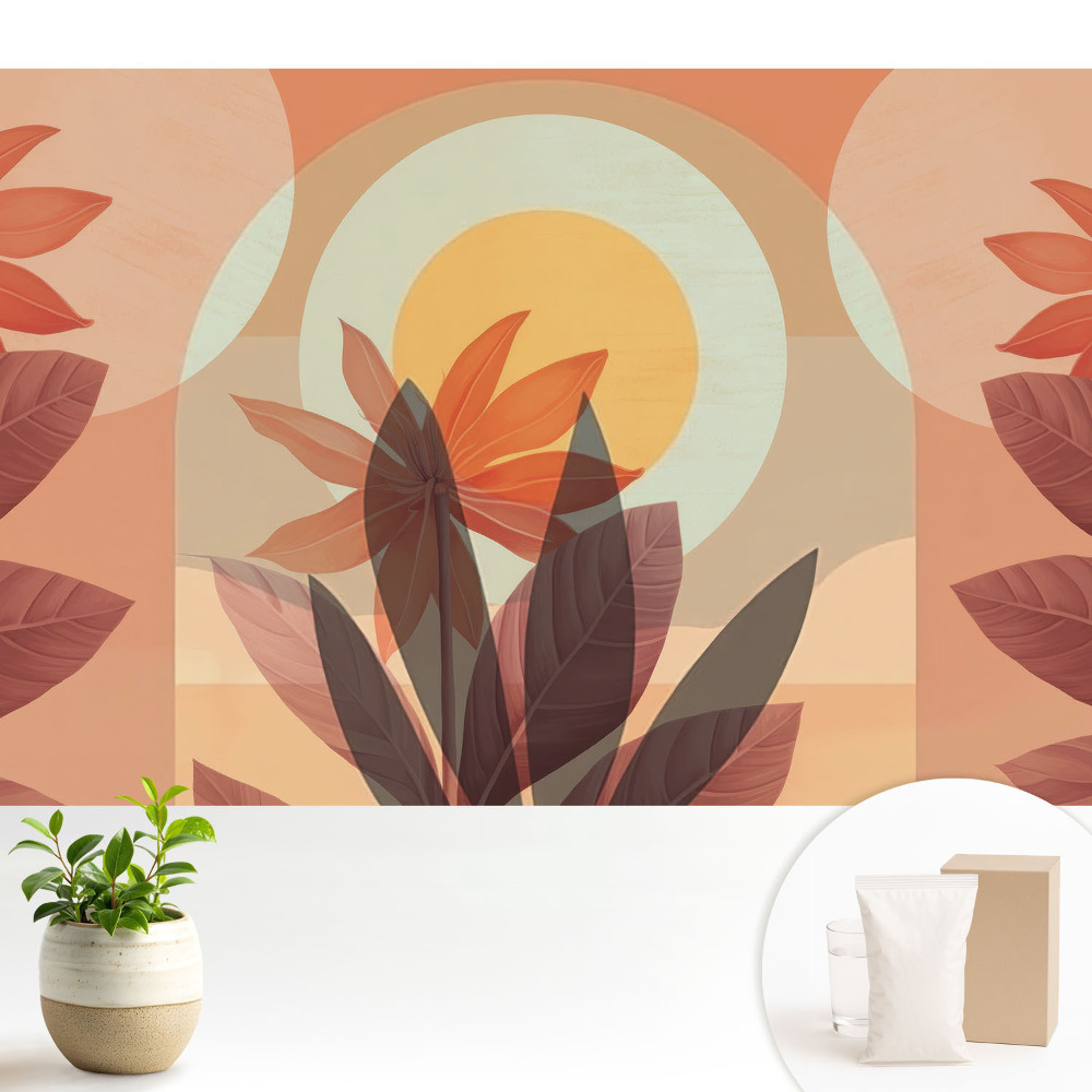 Tapéta Virágos absztrakció szimmetria melegség