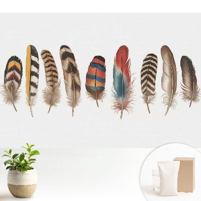 Modern tapéta Színes tollak egyedi bohém minta