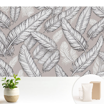 Modern tapéta Finom tollak, szimmetrikus minta, klasszikus elegancia