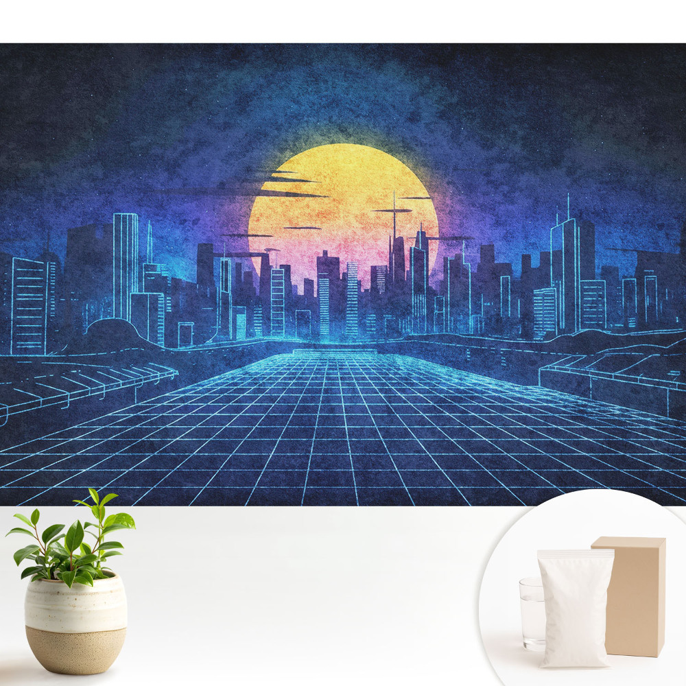 Tapéta Naplemente egy futurisztikus városban