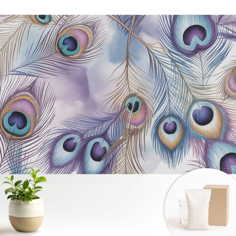 Tapéta Pasztell absztrakt pávatoll