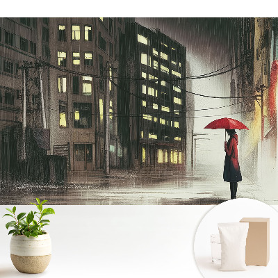 Modern tapéta Városi éjszaka esős hangulat rejtély