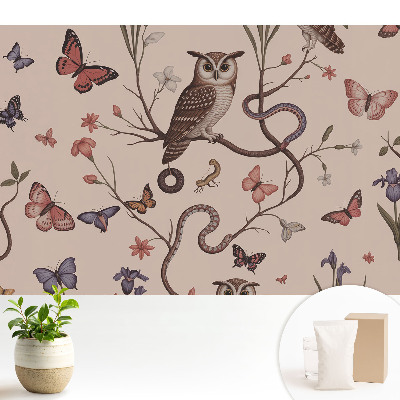 Tapéta Pillangók és virágok természetes idillje