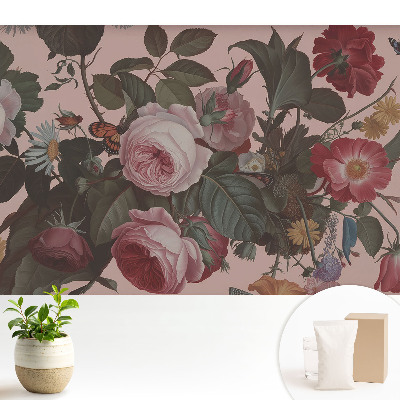 Dekor tapéta Virágok és pillangók, a természet harmóniája