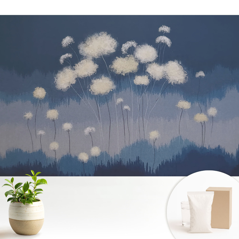 Dekor tapéta Pitypangok Kék Harmónia