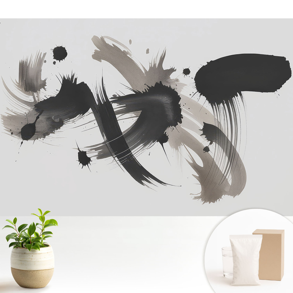 Modern tapéta Kifejező absztrakt dinamikus ecsetvonások