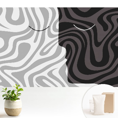 Modern tapéta Kontrasztos absztrakt arcminta