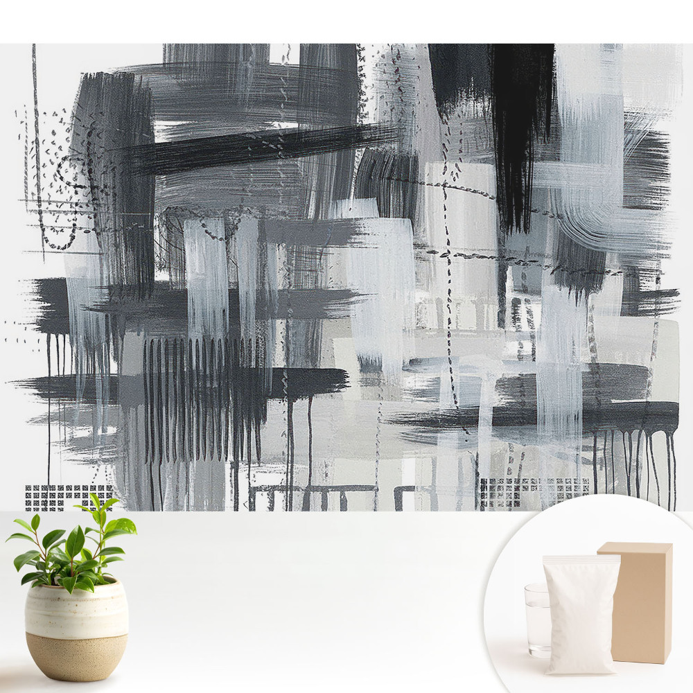 Dekor tapéta A vonások monokróm absztrakciója