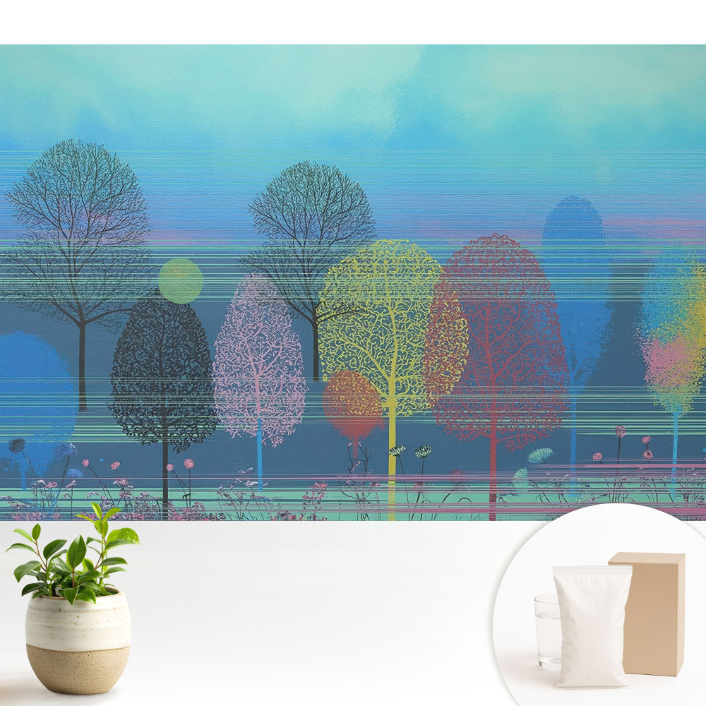 Tapéta Színes fák az ég ellen